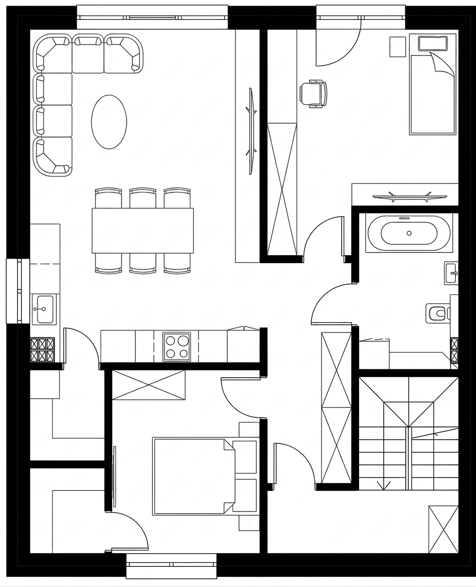 Rzut 2D mieszkania nr 2 – 81,32 m², 1, Sieradzka, Bełchatów